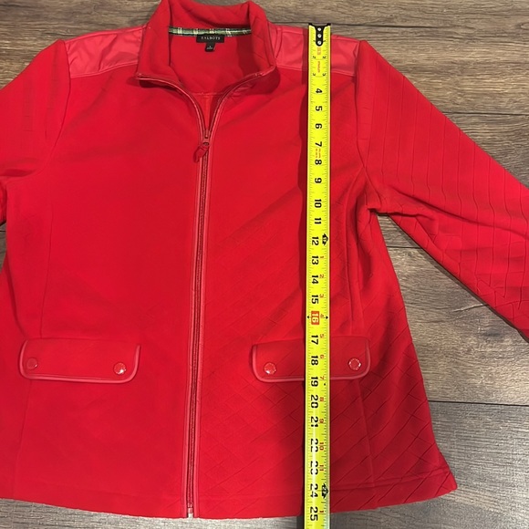Talbots red quilted fleece full zip size large - Picture 4 of 6